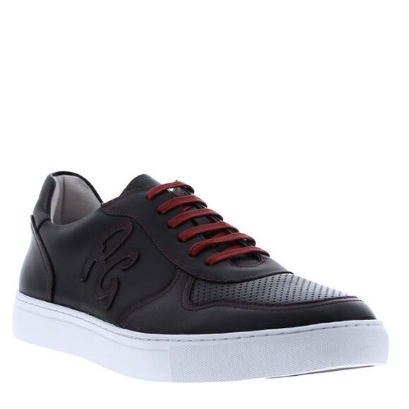 ROBERT GRAHAM Barrelman Leather Sneaker, Designer Black/Red Laces Size 11.5, NWT - Picture 11 of 16